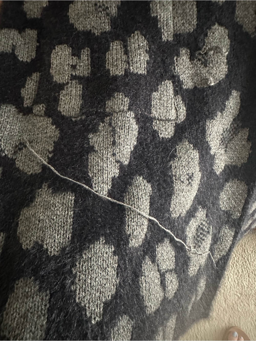 Nine West Beige Floral, Black Leopard & Cream Chevron Knit Cardigans - Picture 9 of 12
